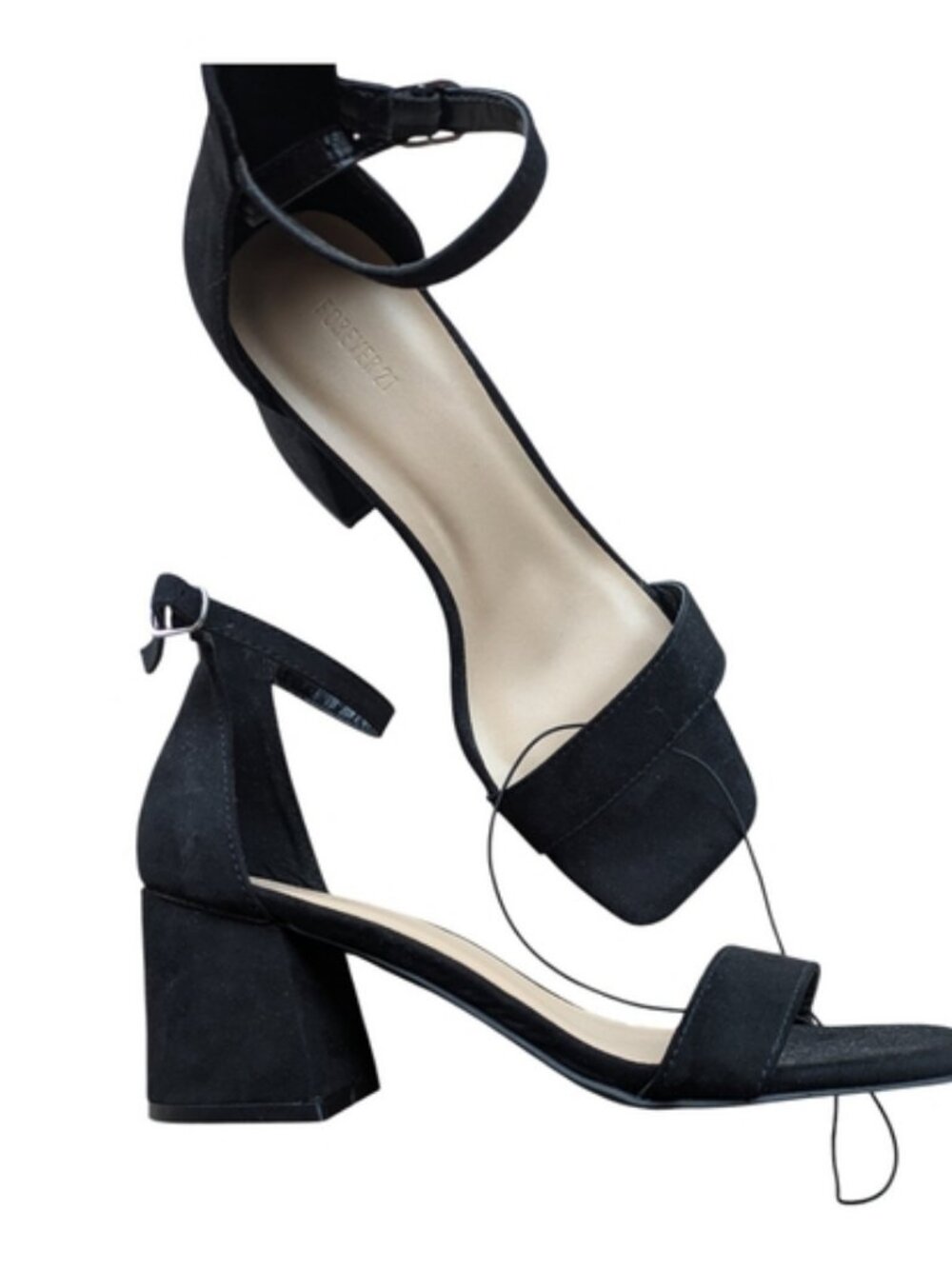 Forever 21‎ NWOT Faux Suede Block Heel Ankle Strap Heels Size 7